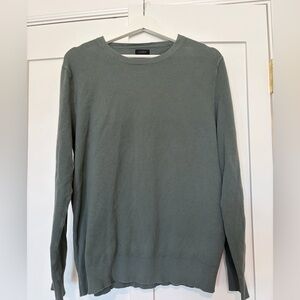 J. Crew Men's Lightweight Sage Green Sweater size M | 95% cotton; 5% cashmere